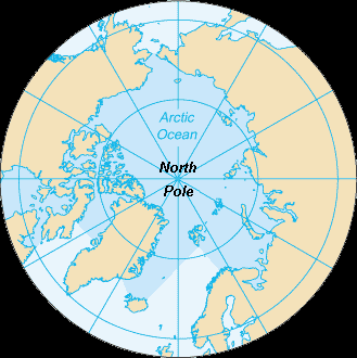looking down at north pole